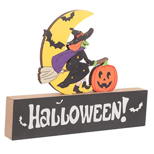 ABOOFAN 3St Halloween-Dekorationen Schreibtisch- Dekorationen für den Schreibtisch Halloween Costume Halloween Kleidung Desktop-Dekoration Tischschild aus Holz hölzern Colorful von ABOOFAN