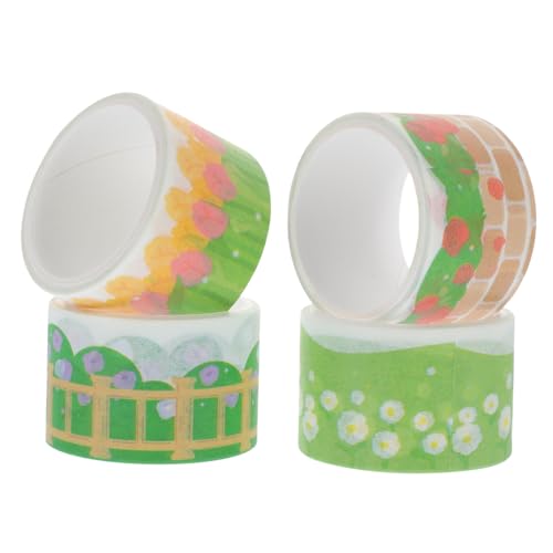 ABOOFAN 4 Rollen Handbuch Dekoration Pastell Natur Washi Tape Sommer-washi-tape Washi-tape Süß Washi Tape Kawaii Süßes Dekoratives Klebeband Washi Tape Zum Aufzeichnen Japanpapier von ABOOFAN