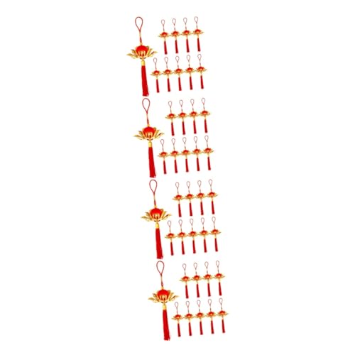 ABOOFAN 4 Sätze Topf-anhänger Chinese New Year Chinesisch Neujahr Ideas Bürodeko Laternen Lampe Party Chinesische Neujahrsdekorationen Neujahr Hängende Dekore Metall Rot 10 Stück * 4 von ABOOFAN