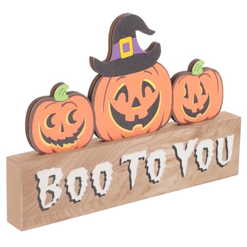 ABOOFAN 4 Stück Desktop Ornamente Halloween Dekore Gruselige Kürbis Schilder Halloween Schild Herzstück Halloween Tischdekoration Kaffee Tischdekoration Herbst Tischschilder von ABOOFAN