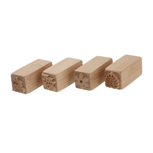 ABOOFAN 4 Stück Gebäck Stempel Kreis-Ausstecher Keksform Kürbis Ausstecher benutzerdefinierter Keksstempel Kuchenform drücken baking form tortenplatten Keksdruck Kuchenstampfer Buche von ABOOFAN