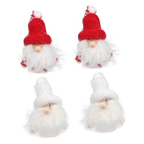 ABOOFAN 4 Stück Rentier Weihnachtsdekorationen Weihnachtsschmuck Mini Weihnachtsbaumschmuck Hängende Weihnachtsanhänger Weihnachtsperlen Ornament Sets Girlande Urlaub Plüschstoff von ABOOFAN