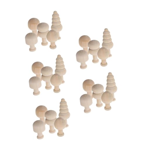 ABOOFAN 5 Sets Bemalte Holzpilze Ornamente Holzpilze Bastelbedarf Pilzdekoration Für Den Garten Holzpilze Unvollendete Holzarbeiten Dinge Aus Holz Zum Bemalen Beige von ABOOFAN