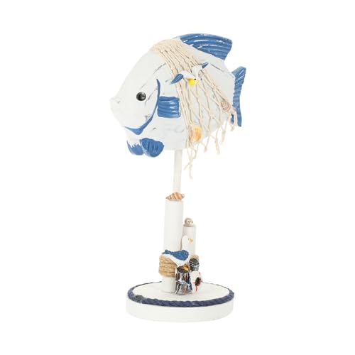 ABOOFAN 5 Stück Mediterrane Ornamente Strandtischskulpturen Nautisches Fischschild Nautische Statue Mini Tierfigur Im Mediterranen Stil Strandskulpturen Vintage Holz Weiß von ABOOFAN