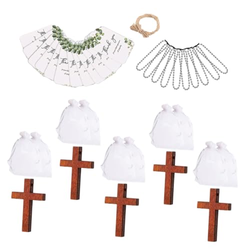 ABOOFAN 50 Sätze Kreuzverzierungen katholischer christlicher Charme Hochzeitsdekoration Dekoration Schlafzimmer Schlüsselanhänger Kreuz Charme Holzkreuz Handwerk Weihnachtsbaum Ornament von ABOOFAN