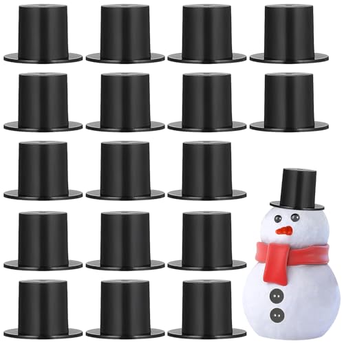 ABOOFAN 50 Stück Clown Hut Kunststoff Mini Zylinder Schwarze Kappen Miniatur Hüte Weihnachten Mini Schwarze Zylinder Schwarze Party Hüte Schneemann Hüte Zum Basteln von ABOOFAN