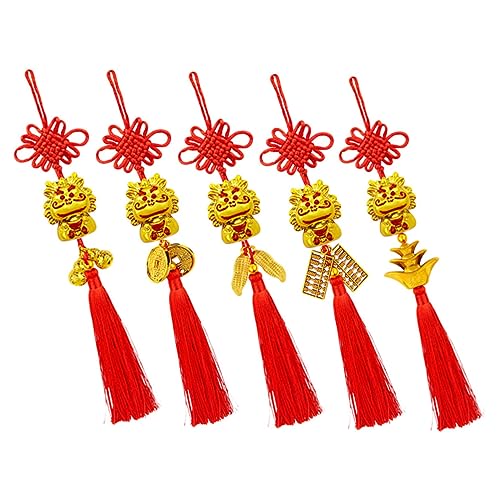 ABOOFAN 5St Chinese New Year Decoration Feng-Shui-Schildkröte Chinesische Ornamente Dekorationen des chinesischen Jahres Anhänger im chinesischen Stil Neujahrsanhänger Polyester von ABOOFAN