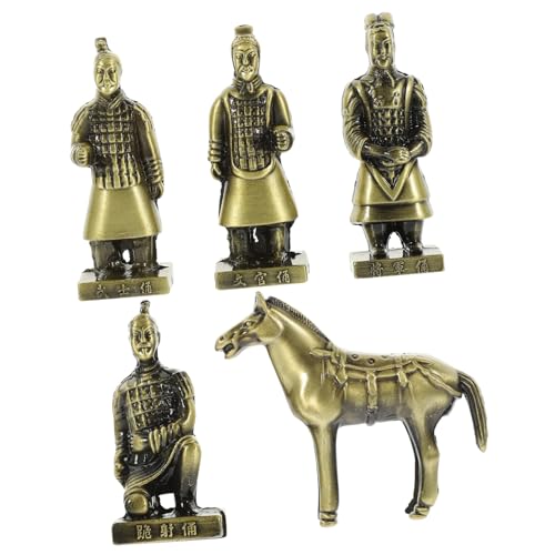 ABOOFAN 5st Metallhandwerksfigur Desktop-terrakotta-Krieger-Ornament Kriegerfigur Aus Terrakotta Terrakotta-Krieger- Tischdekoration in Terrakotta-kriegerform Metallornament Legierung von ABOOFAN