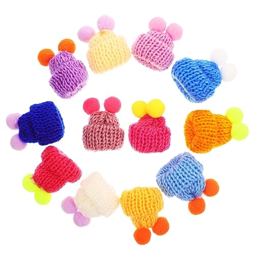 ABOOFAN 60 Stück Mini-Beanie-Kappen Kleine Mütze Schneemann-Hüte Mini-Strickmützen Bastelmützen Diy-Bastelbedarf Strickmützen Zum Basteln Strickmützen Kleine Puppenmützen von ABOOFAN