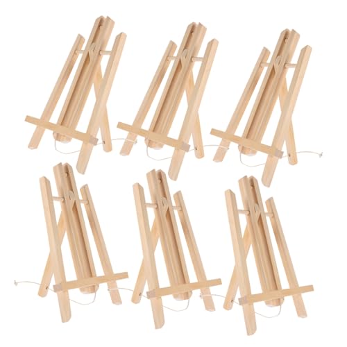 ABOOFAN 6St Mini-Staffelei xylograph halter Gestelle für Fotorahmen Tischtelefonhalter Tischständer für mini staffelei Mini easel stand Art stand Bastelregale Lackierregale Holz von ABOOFAN