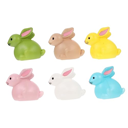 ABOOFAN 6St Osterdekorationen tierfiguren Easter Egg Decoration dekoracje wielkanocne ostegeschenke Hase Kleinkind-Ornament Ostertierfigur Ostern tierdekoration Ornament Plastik von ABOOFAN