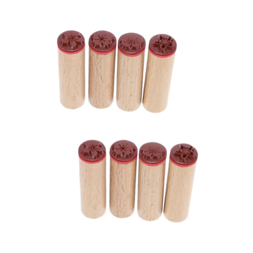 ABOOFAN 8 Stück Holzsiegel Holzstempel Blumen Krippe Basteln Feiertage Holzstempel Für Die Kartenherstellung Retro Deko Stempel Vintage Farbanzug Bastelstempel Mini von ABOOFAN