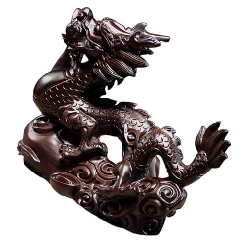 ABOOFAN Dekorative Holzfigur Drachenskulptur Drachenfigur Drache-Zappelspielzeug Figur Drache Gartendrachen-Ornamente Gnom Drachen-Skulptur- Drachenschmuck Desktop- hölzern Brown von ABOOFAN