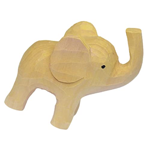 ABOOFAN Elegante Holzfigur Elefant Minimalistische Deko Für Wohnzimmer Und Büro Kunsthandwerk Aus Erle Tierornament Für Stilvolle Inneneinrichtung Und von ABOOFAN