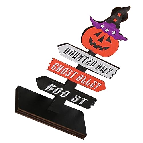 ABOOFAN Halloween-kürbis-holzschild-ornamente Partyzubehör Tafelaufsatz Zeichen Tischschild Aus Holz Boo-schild-mittelstücke Halloween Tafelaufsatz Aus Holz Abgestuftes Holztisch Wegweiser von ABOOFAN