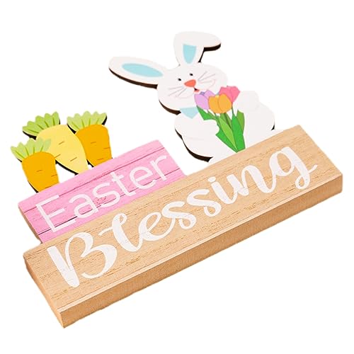 ABOOFAN Hasenblumenverzierung zu Ostern Easter Decoration Osterdeko DIY Osterfigur Ostern Tischdecke Osterhandwerk Tischdeko für die Osterparty Tischdekoration für Ostern Holz von ABOOFAN