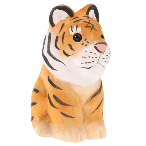 ABOOFAN Holz-Tiger-Ornament WHO Tiere Babylampe Kinderzimmer Streifen kindheitserinnerungen Mini-Tiger-Figur Mini-Holztiger Desktop-Tigerfiguren Schreibtisch-Tier-Statue Holzfiguren von ABOOFAN