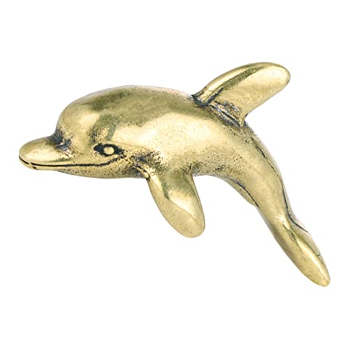 ABOOFAN Messing Bürodekorationen Heimdekorationen antike Tierdekore Delfin-Sammlerstücke Vintage-Dekor Wohnkultur Retro-Design-Schmuck exquisites Delfinfiguren-Dekor Mini Zubehör Skulptur von ABOOFAN