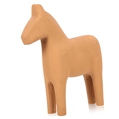 ABOOFAN Pferdeverzierung Aus Holz Kuchen Spielzeug Unfertiges Szenenlayout- Pferdefiguren Und Statuen Desktop- Bauernhoftier Spielzeugpferd Figur Tiere Kiefernholz Brown von ABOOFAN