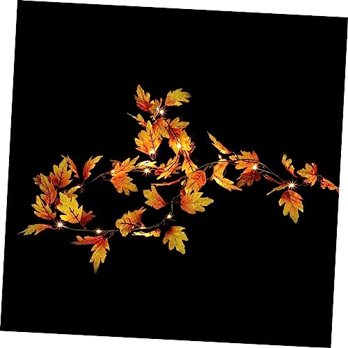 ABOOFAN Schnur Leuchtendes Ahornblatt-Rattan Ahornbaum fallen Herbstdeko Außenleuchten Nacht plasure caakg decor Thanksgiving-Blattlichter Blattlichter für Schlafzimmer Plastik Orange von ABOOFAN