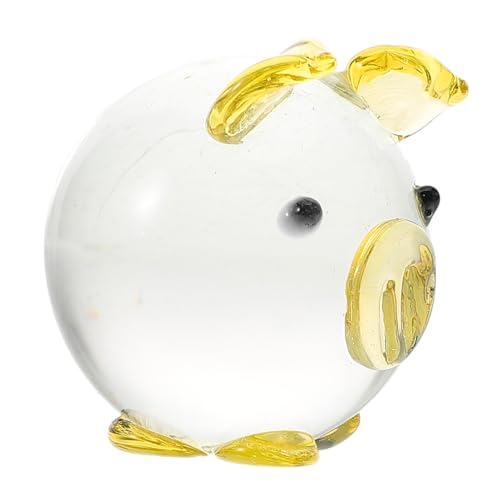 ABOOFAN Schweinchen Ornament Tee Haustier Schweinemodelle Tischschmuck Schreibtisch Haustier Schreibtischdekoration Süße Modelle Tierdekor Schweinefigur Heimdekoration Tischtier Glas von ABOOFAN