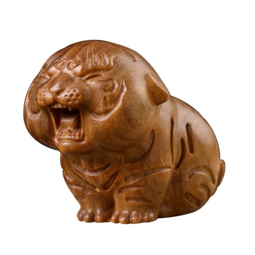 ABOOFAN Sternzeichen Tiger Ornament Plüsch Miniatur Tierfiguren Tee Haustiere Hund bürodeko büro Dekoration longieren Tigerfigur aus Holz kleine Tiger-Desktop-Dekoration Grünes Sandelholz von ABOOFAN