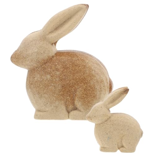 ABOOFAN Figuren Hase Stehende Skulptur Holz Hase Kaninchen Ornamente von ABOOFAN