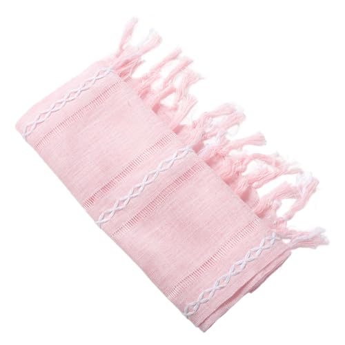 ABOOFAN Tischläufer mit Quaste Hochzeit Dekoration Wohnzimmer picknicktisch Küchentisch Tischläufer Rechteckige Tischfahne gewebte Tischdecke Küchentischläufer Polyester (Polyester) Rosa von ABOOFAN