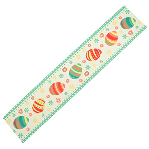 ABOOFAN Tischläufer zu Ostern Ostertischläufer Tischdekorationen Frühlingsornamente Easter Tablecloth Easter Table Runner Tischdeko für den Frühling dekorativer Tischläufer Polyestertuch von ABOOFAN