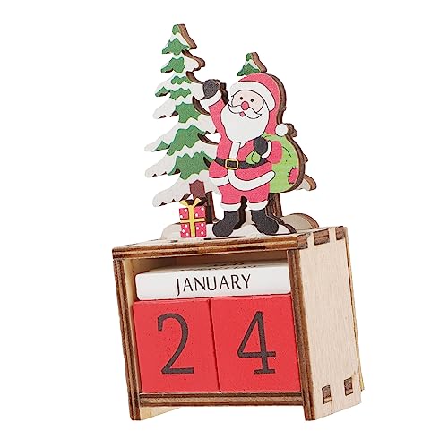 ABOOFAN Weihnachtskalender Aus Holz Datumskalender Digitaler Countdown Kalender Blöcke Ornamente Weihnachtsplüschtiere Tischkalender Weihnachtsbaumschmuck Adventskalender Für von ABOOFAN