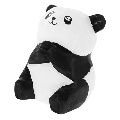 ABOOFAN schnitzereien aus Holz Panda Dekoration Holz Panda Figur Holzdeko Panda Holz Panda Panda Wohnaccessoires DIY Holzornamente Panda- Holzhandwerk Holzfigur hölzern Black von ABOOFAN