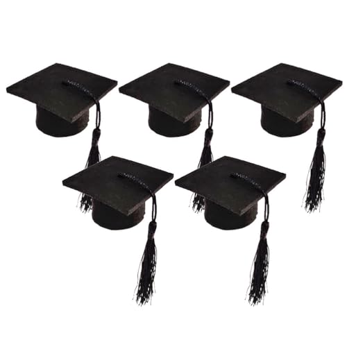 Doktorhut, Graduation Hat Weinflasche Deko Doctor Hut, Abschlusskappe Weindeckel, Graduation Hat, Absolventenhut Form mit Quasten für Graduation Party 5pcs von ABOOFAN