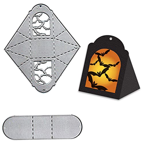 Metall Halloween Candy Box Stanzformen für Kartenherstellung, Halloween Fledermaus Box Stanzformen Kleine 3D Geschenkbox Prägeschablonen Vorlage Form für Karten Scrapbooking und DIY Handwerk Album von ABTOLS