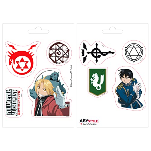 ABYSTYLE – FULLMETAL ALCHEMIST Aufkleber, 2 transparente Vinyl-Sticker, 16 cm x 11 cm, für Wände, Kühlschränke, Laptops uvm. von ABYSTYLE