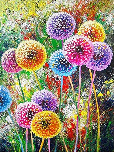 ACANDYL Malen nach Zahlen Pusteblume DIY Set für Kinder Erwachsene Leinwand Acrylgemälde Kunsthandwerk Zuhause bunte 40,6 x 50,8 cm von ACANDYL