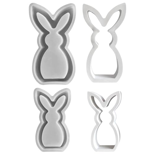 2 Stück Ostern Silikonform Silikonformen Gießformen Osterhase Silikon Gießform DIY Ostern Hase Silikonform für Anhänger Gießen Basteln Osterdeko, Handwerk (2 Stück) von ACAREY