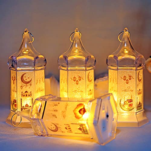 ACAREY Ramadan Deko Laterne 2 Stück Ramadan Dekoration Tischdeko Lampe, Eid Mubarak Deko Laternen Mond Stern Deko Laternen Hängend Ramadan Deko Beleuchtung Für Schlafzimmer Tisch Deko (A+B) von ACAREY