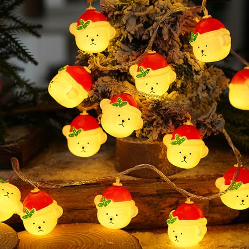 ACAREY Weihnachtsdeko Schneemann Lichterkette Innen Batterie, Weihnachten Lichterkette 3M 20 LEDs, Weihnachtsbaum Lichterkette Für Weihnachten Hochzeit Party Schlafzimmer (Weihnachtsmann) von ACAREY