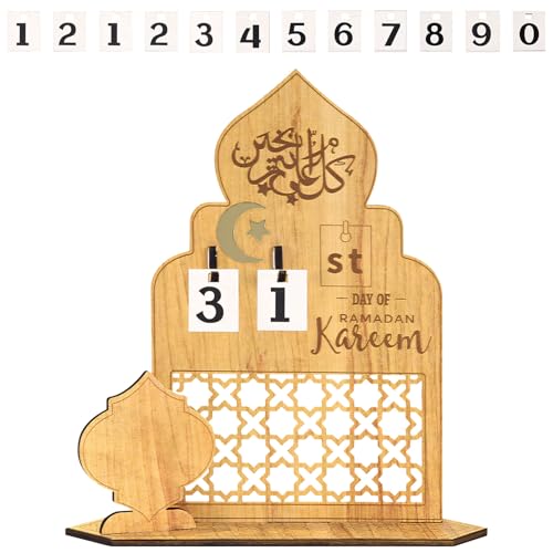 Ramadan Deko, DIY Ramadan Kalender Kinder aus Holz, Eid Adventskalender, Ramadan Dekoration, Ramadan Geschenke, Countdown Kalender für Zuhause (B) von ACAREY