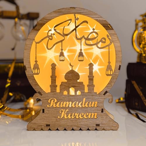 Ramadan Deko Laterne, Ramadan Dekoration Lampe, 3D Mond und Sterne Eid Mubarak Ramazan Dekor Laterne, Muslimische Deko Lampe, Ramadan Laterne Für Schlafzimmer Tisch Deko, Ramadan Geschenke (Palast) von ACAREY