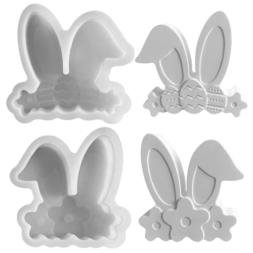 Silikonform Ostern, Ostern Kaninchen Silikonformen Gießformen, 3D Kaninchen Gießform Ostern, Osterhase Silikonform for Gips, Sojawachs Kerzen, Ostergeschenke (B) von ACAREY