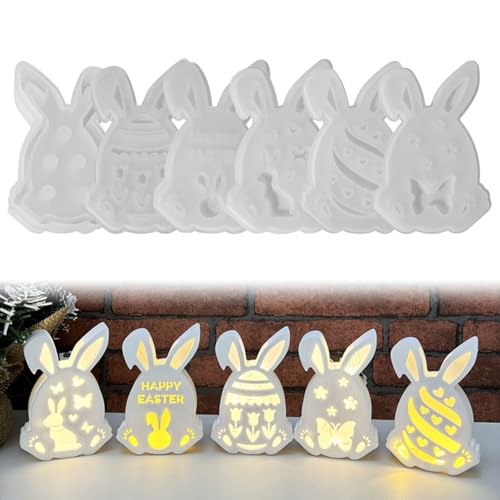 Silikonformen Gießformen Ostern Osterei, Silikonform Ostern Frühling Deko, DIY Gießform Ostern Osterhase, 3D Gießform Osterei, Gießformen Silikon Ostern für Osterdekoration (C) von ACAREY