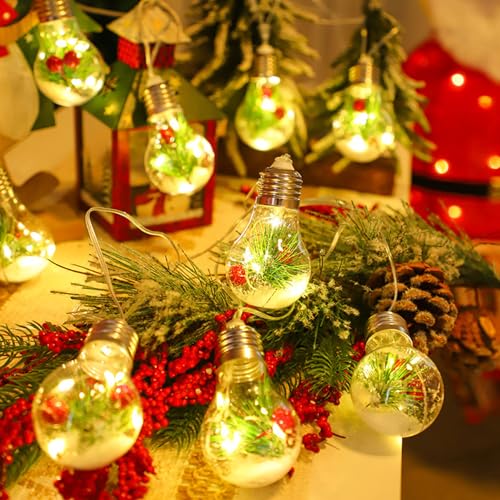 Weihnachtsdeko Lichterkette 3M Weihnachtskugeln Lichter mit 20 LEDs |Timer-Fernbedienung, Christbaumkugeln Stern Lichterkette für Christbaumschmuck, Weihnachtsfeier, Weihnachtsdeko Fenster (1.5M) von ACAREY