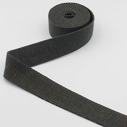 LEDUC Gurtband, 5 m, goldfarben, schwere Baumwolle, Anthrazit (05), 3 cm von ACCESSOIRES LEDUC