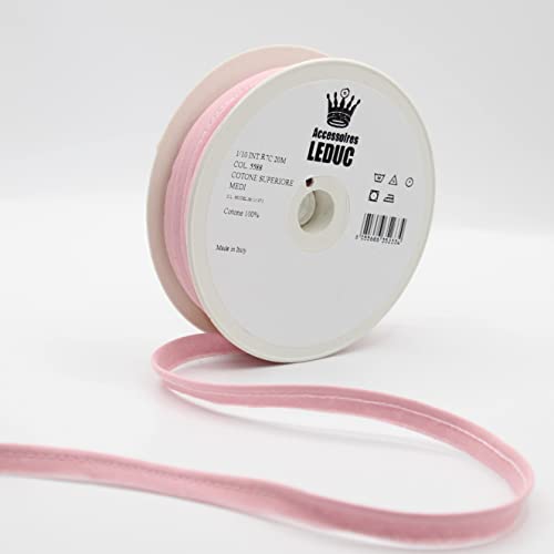 Leduc 20 m paspelband Baumwolle – 30 Farben – zum Nähen 10 mm (8+2) – Qualität Italien, Rosa 5588 von ACCESSOIRES LEDUC