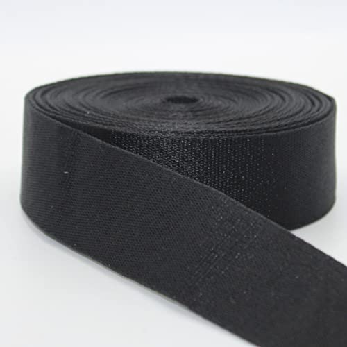 Leduc 5 Meter Premium GurtBand aus Polyester, klassischer Stil, weich, glänzend, für Taschen, Schultergurt, Gürtel, Lederwaren, 40 mm, Schwarz von ACCESSOIRES LEDUC