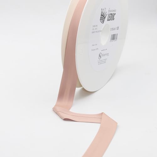 Leduc ZUBEHÖR Leduc 20 Meter Schrägband-Jersey aus Polyester, 29 Farben, zum Nähen, Doppelfalten 20+8+8 mm, 100% Polyesterqualität und hergestellt in Italien, ideal für alle Konfektionen (Altrosa 10 von ACCESSOIRES LEDUC