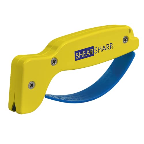 AccuSharp ShearSharp Scherenschärfer, Diamantgeschliffene Wolframkarbidklinge Schärfwerkzeug für Schere, Gartenschere, Küchenschere, Heckenschere, Gelb von ACCUSHARP