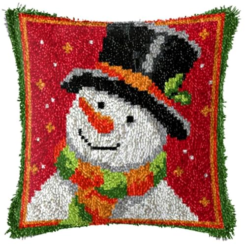 ACEMOOW Christmas Knüpfteppich Zum Selber knüpfen Knüpfsets 43x43cm Latch Hook Kit Selbst Knüpfen Set für Kinder und Erwachsene von ACEMOOW