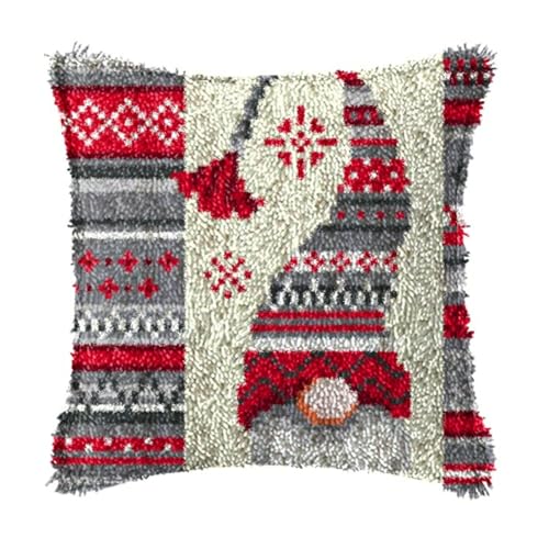 ACEMOOW Christmas Knüpfteppich Zum Selber knüpfen Knüpfsets 43x43cm Latch Hook Kit Selbst Knüpfen Set für Kinder und Erwachsene von ACEMOOW